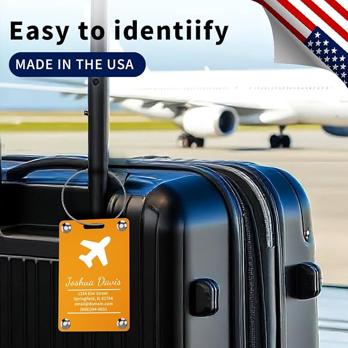 6 Pack Personalized Luggage Tags - Image 5