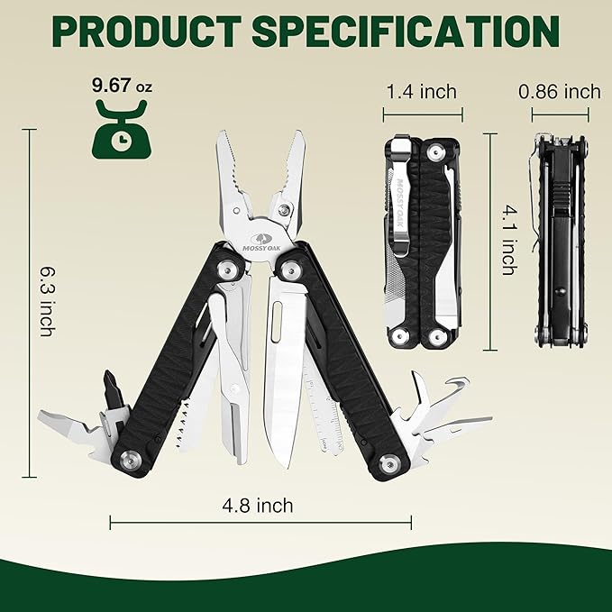 MOSSY OAK Multitool, 17-in-1 EDC Multi Tool - Image 3