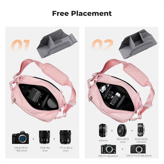 K&F Concept 2 in 1 Sling Bag Everyday Shoulder Bag & Multifunction Photography - Image 3