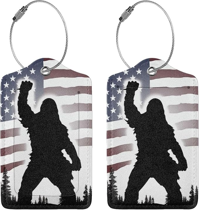 American Flag Leather Luggage Tag - Image 3