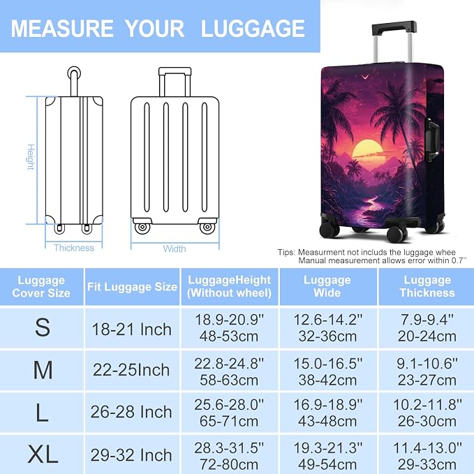 Luggage Cover Washable Suitcase Protector Anti-scratch Suitcase cover Fits - Image 6