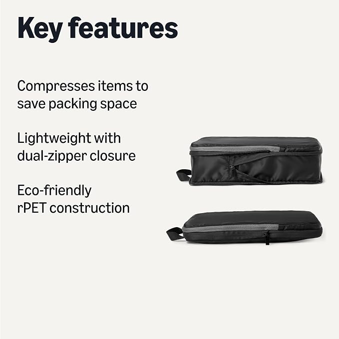 Amazon Essentials Ultralight Compression Packing Cubes Packing Organizer black - Image 2