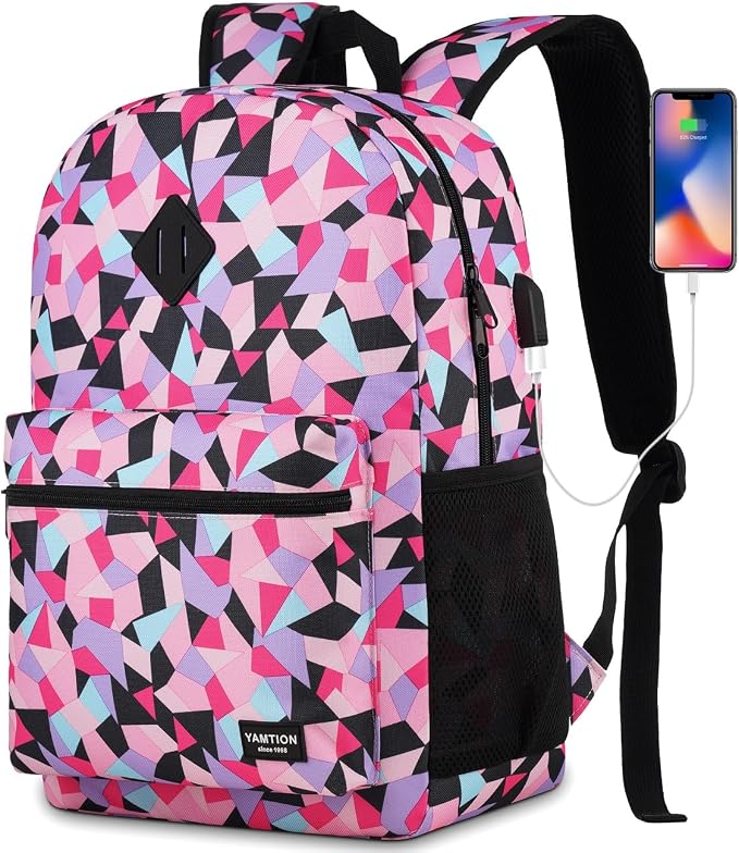 Unisex School Backpack Leaves, Casual Bookbag Adults and Teens Schoolbag by YAMTIONBAGS