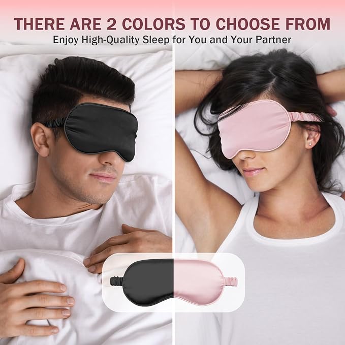 2Pack Silk Sleep Mask, IEKEODI Eye Mask - Image 8