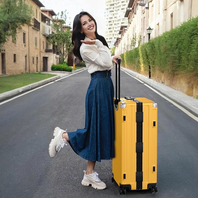 Krute Luggage 28 Inch Aluminum Frame Luggages TSA Lock No Zipper Checked - Image 8
