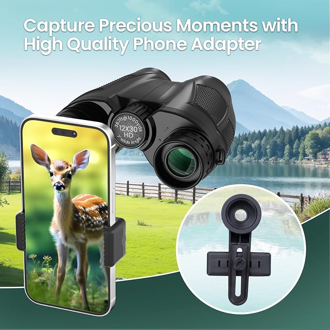 12x30 Compact Binoculars for Adults and Kids, High Power Lightweight Small - Image 6