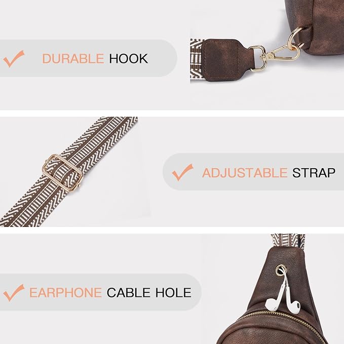 Telena Small Sling Bag for Women Leather Crossbody Fanny Packs Chest Bag for - Image 4
