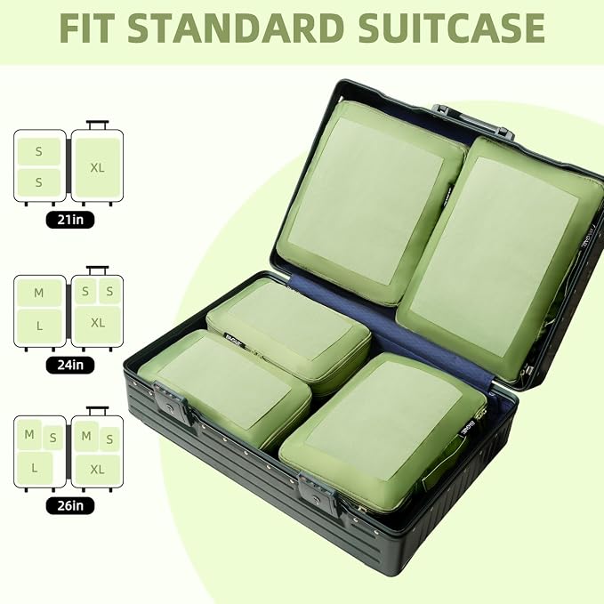 BAGAIL 4 Set/6 Set/8 Set Compression Packing Cubes Travel Accessories - Image 7