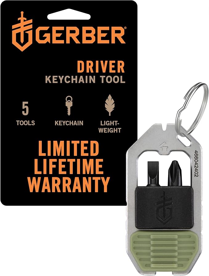 Gerber Gear Driver Keychain 5-in-1 Multitool, Clips to Pocket or Keychain by Gerber