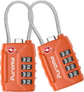 Puroma 2 Pack TSA Approved Luggage Locks, 4 Digit Combination Travel Locks by Puroma