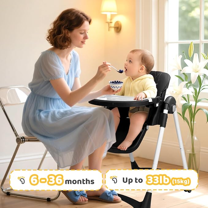 JOYMOR Foldable Baby High Chair, 4 in 1 Convertible Highchair - Image 8