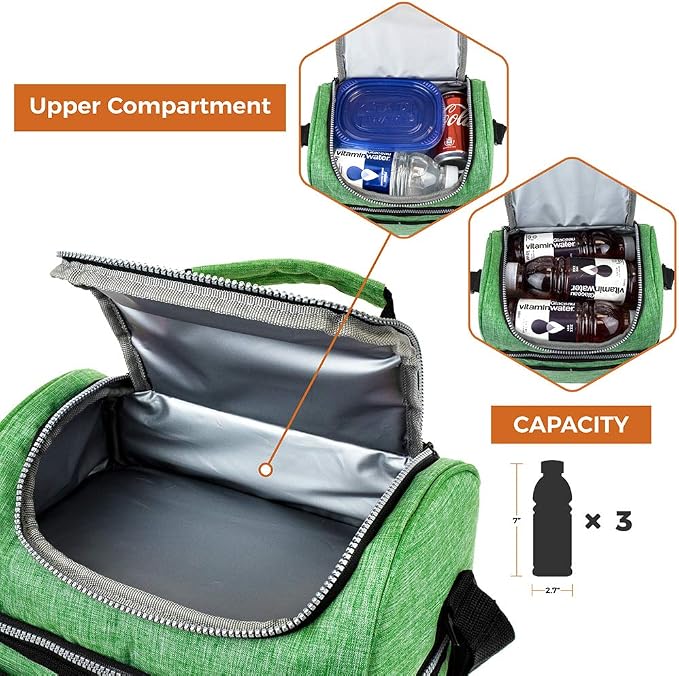 OPUX Lunch Box For Men Women, Insulated Large Lunch Bag Adult Work, Double - Image 8