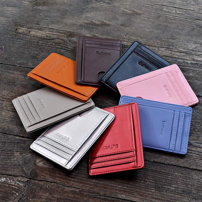 Buffway Slim Minimalist Front Pocket RFID Blocking Leather Wallets - Image 4