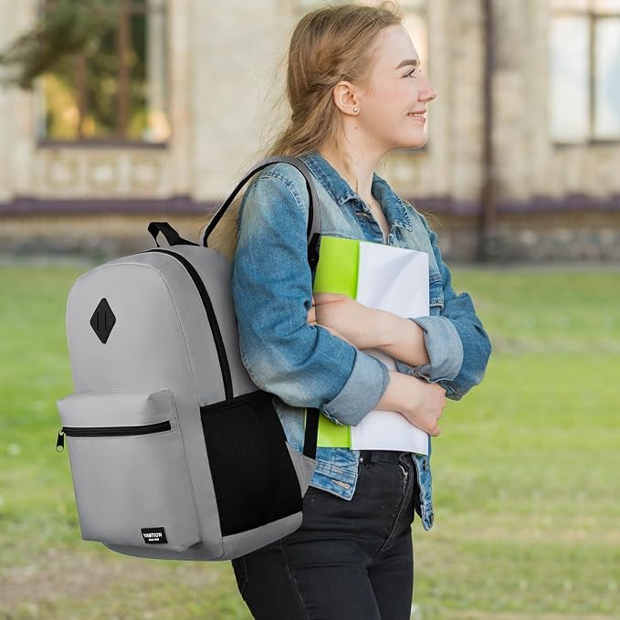 17 Inch Unisex School Backpack, Classic Bookbag Adults and Teens Schoolbag - Image 2