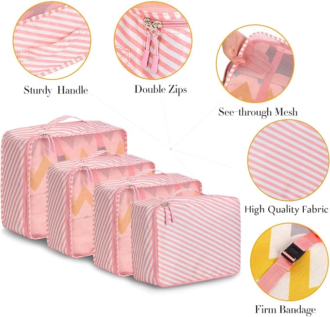 BAGAIL 8 Set Packing Cubes Luggage Packing Organizers - Image 4