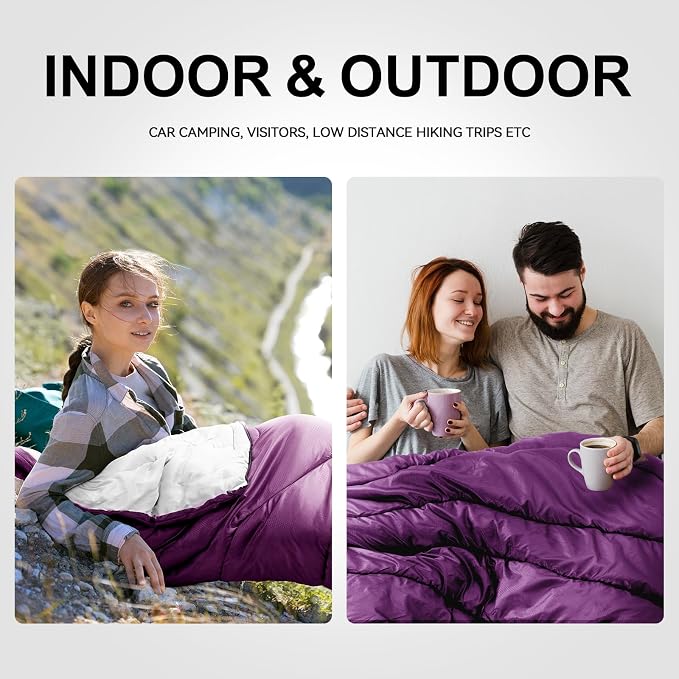 Sleeping Bags for Adults Cold Weather, Waterproof, Lightweight Camping Sleeping - Image 9
