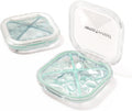 1 Pack Small Green Pill Organizer, 4 Compartments, Compact Stylish Cute Travel by HyJeryty