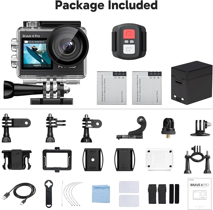 AKASO Brave 4 Pro 4K30FPS Action Camera - 131ft Underwater Camcorder Waterproof - Image 9