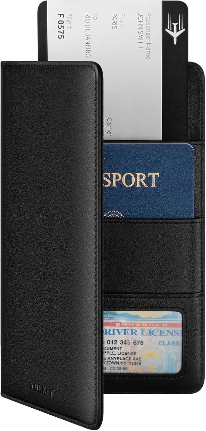 VULKIT Passport Holder Wallet RFID Blocking Travel Wallet by VULKIT