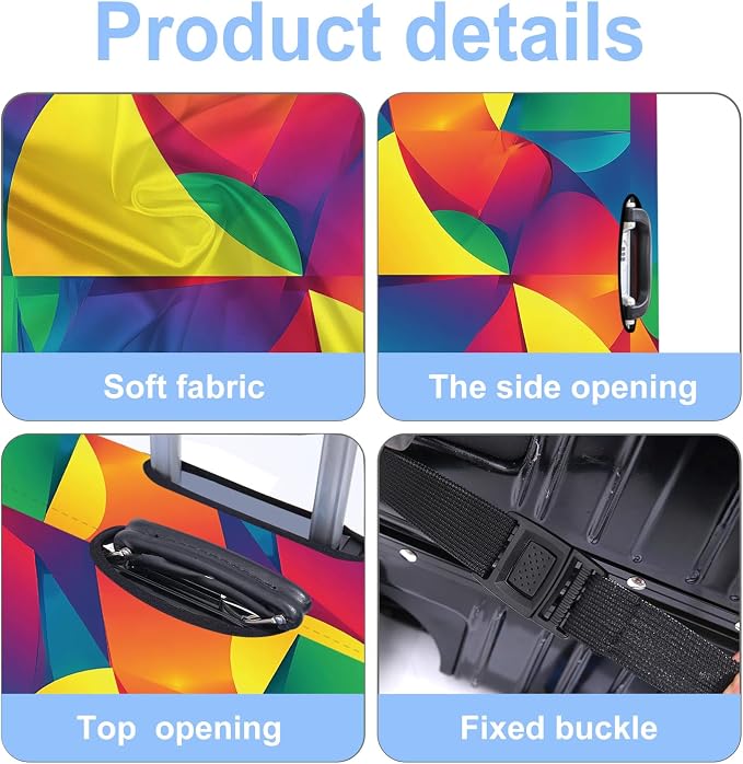Luggage Cover Washable Suitcase Protector Anti-Scratch, Stretchable Fit - Image 4