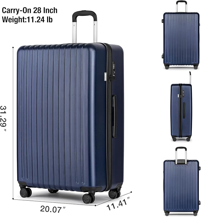 KYME 30-Inch Large Checked Luggage, 100% PC Hardside Suitcase - Image 7