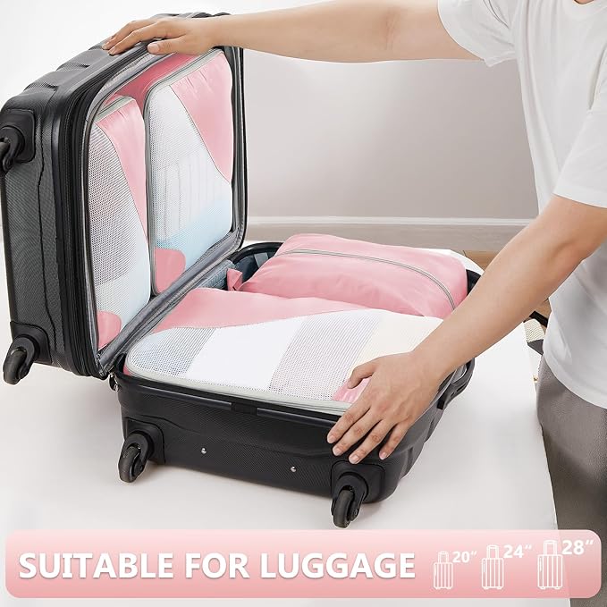 8 Set Packing Cubes for Travel, Gifts for Women Mom, Anti-Tearing Suitcase - Image 5
