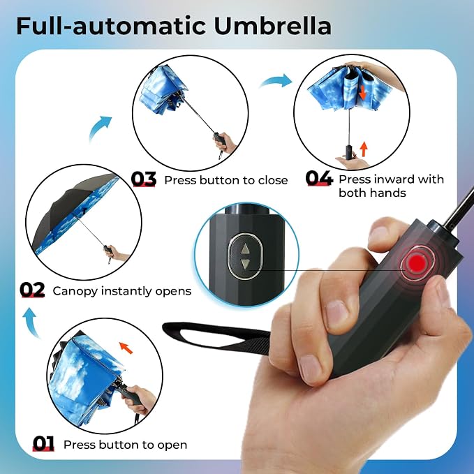 LLanxiry Compact Travel Umbrella, Mini Windproof Umbrellas - Image 5
