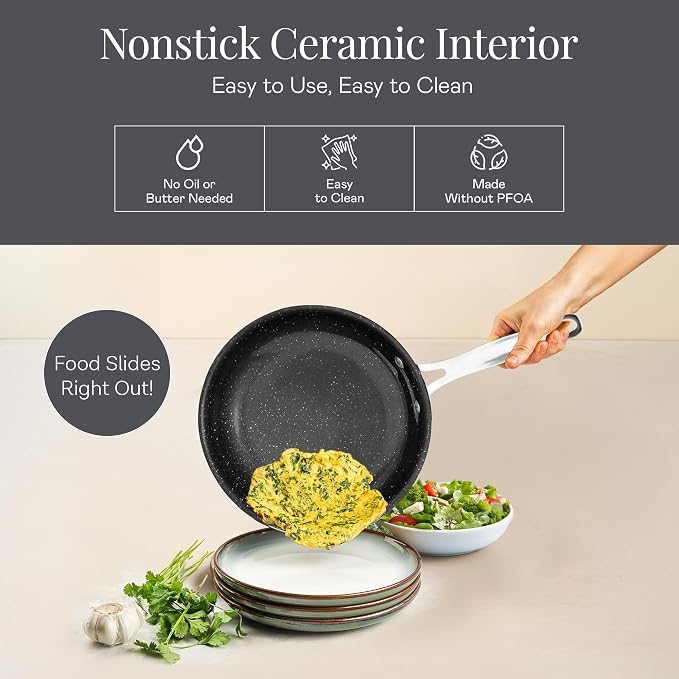 Granitestone 20 Pc Ceramic Cookware Set Nonstick, Complete Pots and Pans Set - Image 5