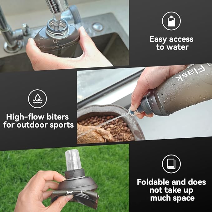 AXEN Soft Flask TPU Foldable Running Hydration Flask, Soft Collapsible Water - Image 4