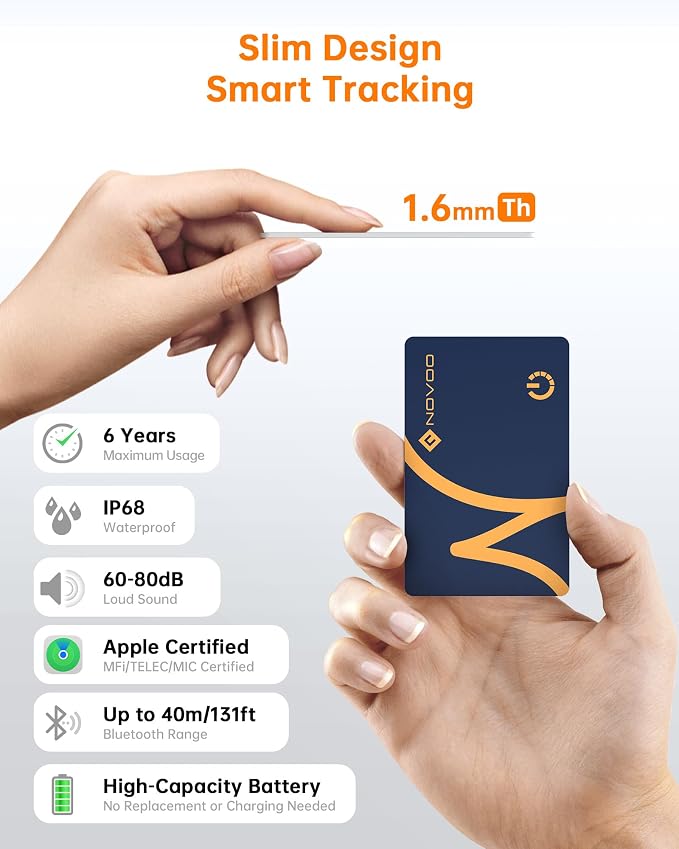 NOVOO SmartCard Air Locator Tag, iOS Only Bluetooth Tracker - Image 2