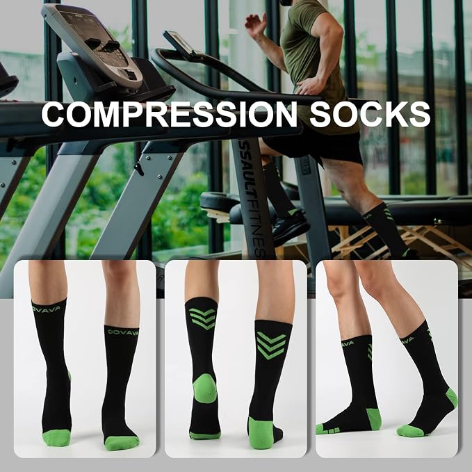 DOVAVA Dri-tech Compression Crew Socks, Comfort Boost Circulation - Image 2
