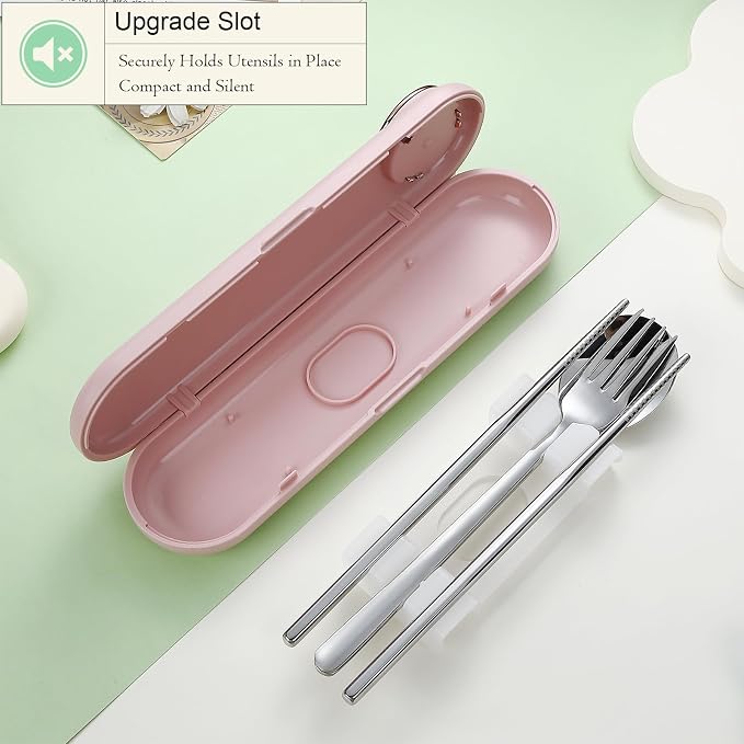 DEVICO Travel Utensils with Case Cute, Reusable Silverware - Image 2