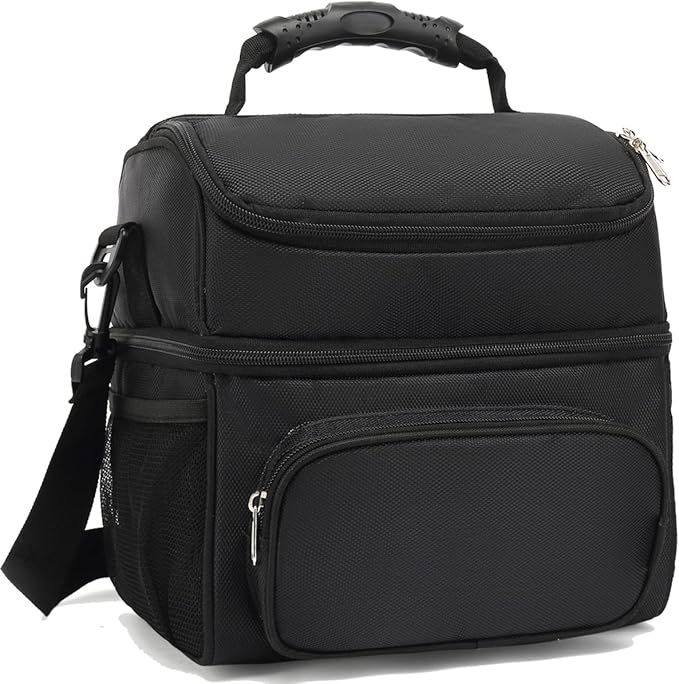 FlowFly Double Layer Cooler Insulated Lunch Bag Adult Lunch Box Large Tote Bag by FlowFly