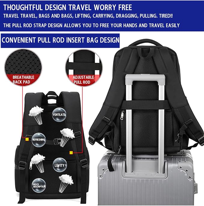 Professional Business Backpack for Men, 15.6inch Laptop Compartment - Image 6