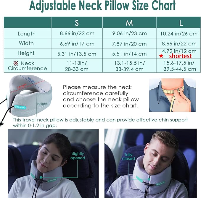 GOLDORANGE Travel Pillow Neck Chin Head Support Best Memory Foam Airplane Neck - Image 4