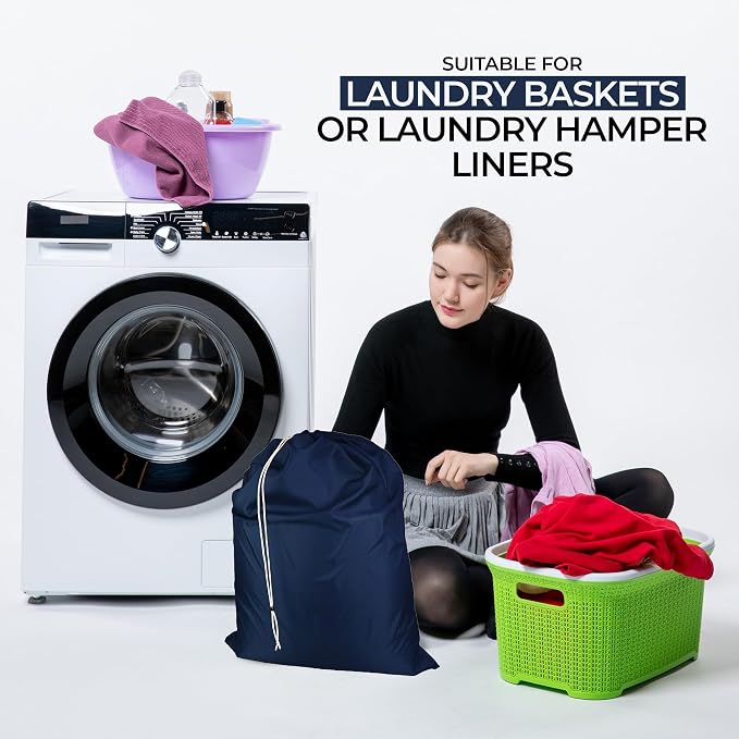 Laundry Bag with Locking Closure Drawstring – Extra Large Heavy Duty 100% Nylon - Image 3