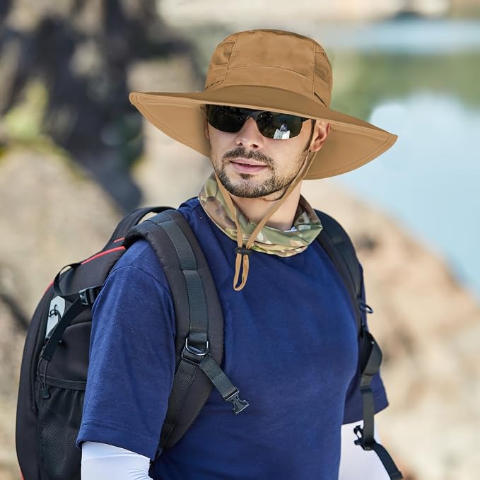 Sun Hat for Men/Women, UPF 50+ Fishing Hat, Waterproof Wide Brim Bucket Hat - Image 7