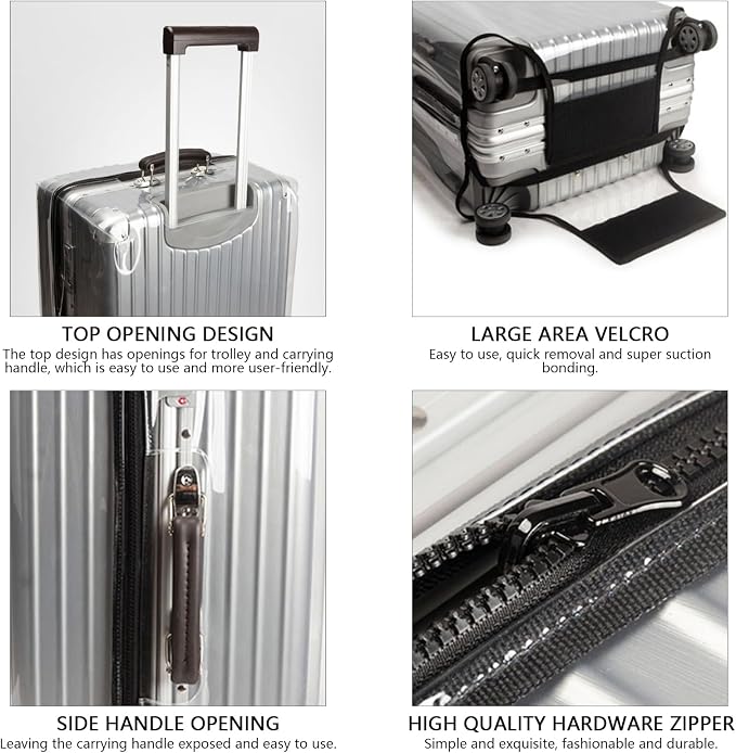 Transparent PVC Suitcase Cover, No Disassembly Required Clear Luggage Protector - Image 6