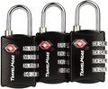 3 Pack TSA Luggage Locks with 4 Digit Combination – Heavy Duty Set Your Own by TravelMore