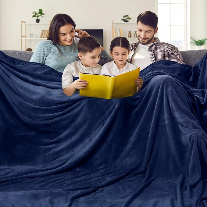 PHF Oversized King Fleece Blanket 120"x120", No Shed No Pilling Big Soft Blanket - Image 2