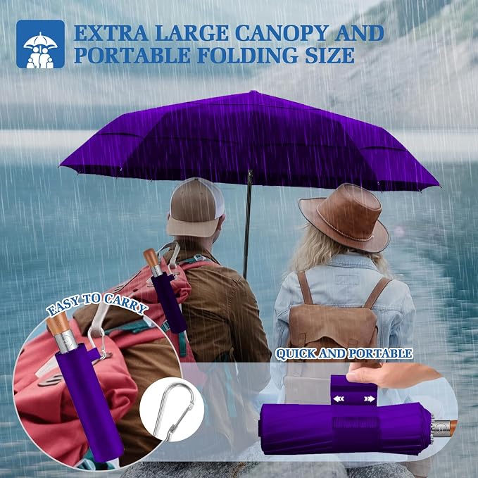 3T Wind Armor Travel Umbrella Compact Easy Auto Open Close Folding Umbrellas - Image 7