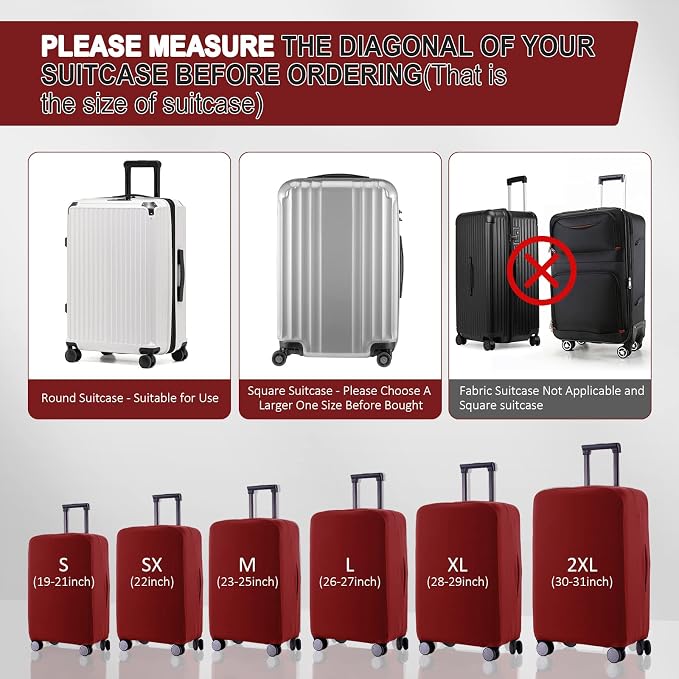 Travel Luggage Cover Suitcase Protector Scratch-Resistant Fit 19-31 Inch - Image 4