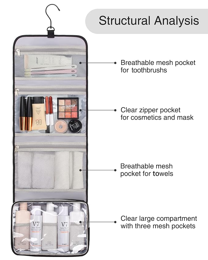 Relavel Travel Hanging Toiletry Bag - Image 6