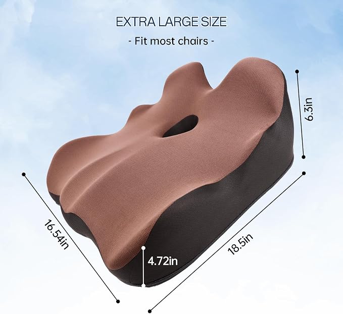Seat Cushion, X-Large Memory Foam Office Chair Cushion, - Image 2