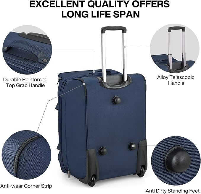 Hanke Large Expandable checked Luggage Suitcases - Image 8