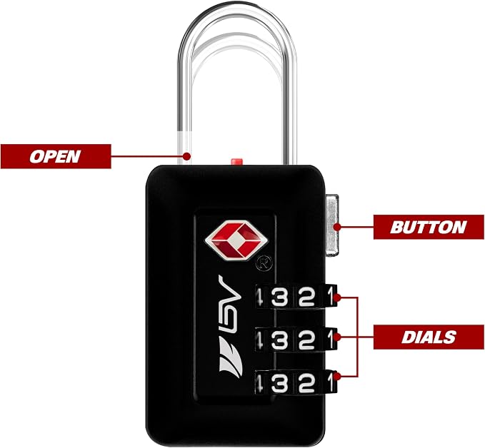 BV TSA Accepted Luggage Travel Lock, Set-Your-Own Combination Lock - Image 4