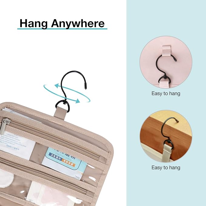 BAGSMART Toiletry Bag Hanging Travel Makeup Organizer - Image 6