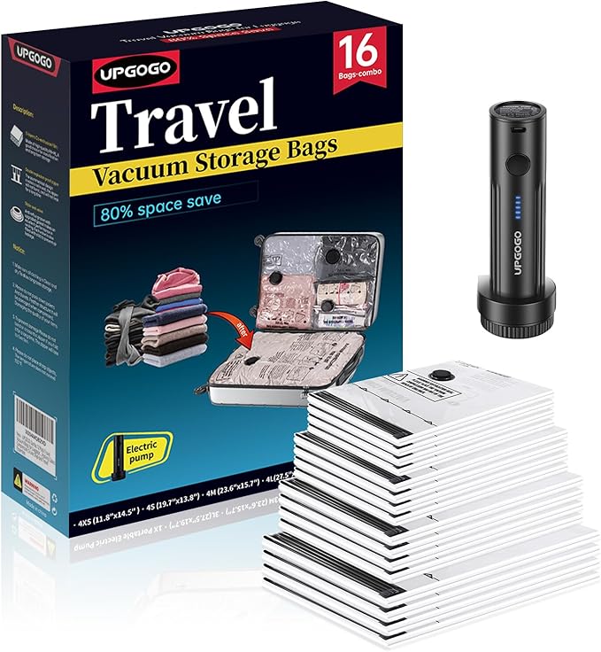 Combo 16 Pack Travel Vacuum Bags by UPGOGO