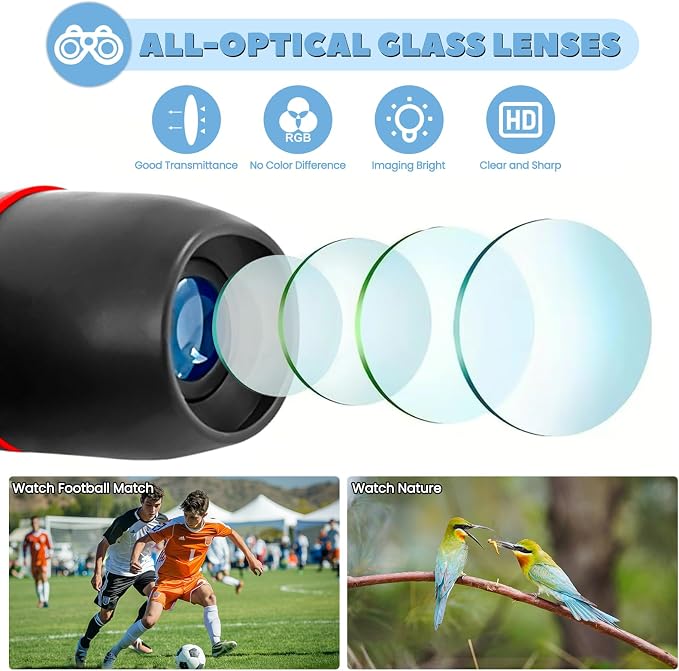 Binoculars for Adults Compact Mini Folding Waterproof Binoculars - Image 2