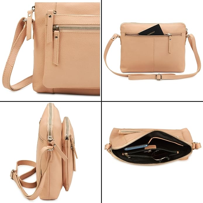 Wise Owl Accessories Small Soft Pebbled Real Leather Crossbody Handbags Purses - Image 6